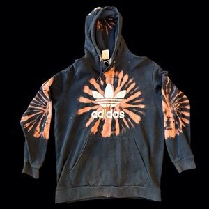 Haus of Hendo Hand Dyed Black and Orange Tie-Dye Hoodie